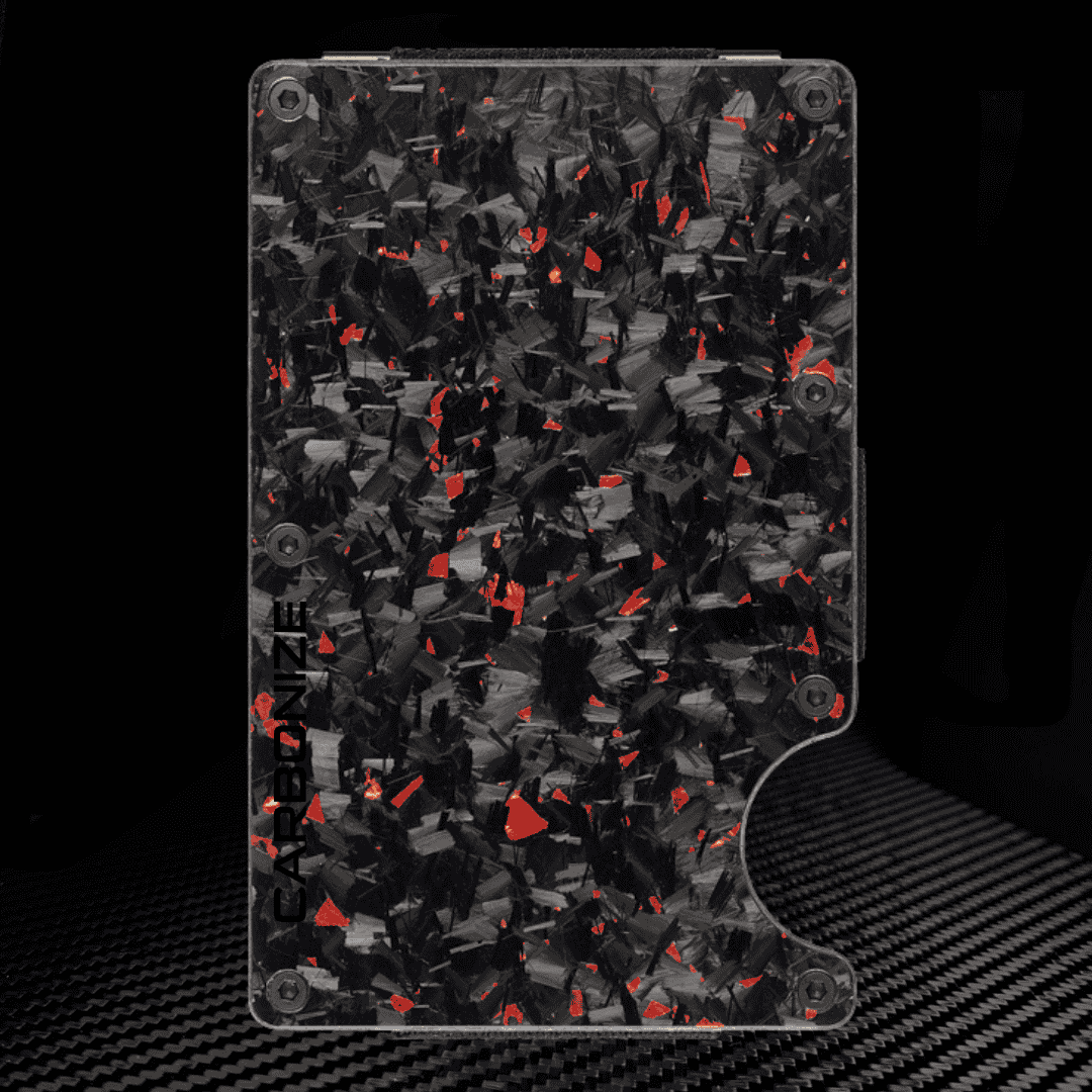 CARBONIZE || Forged Red Carbon Fiber Wallet (Glossy Finish)