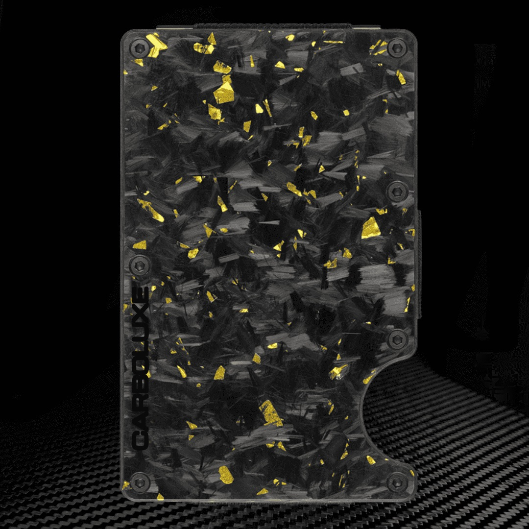 Carboluxe Forged Gold Carbon Fiber Wallet back