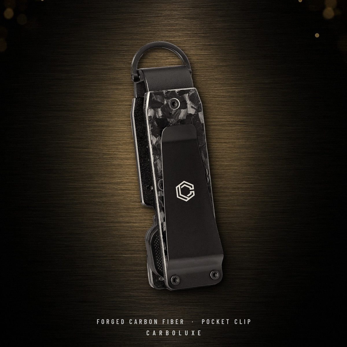 Carboluxe forged carbon key organizer pocket clip