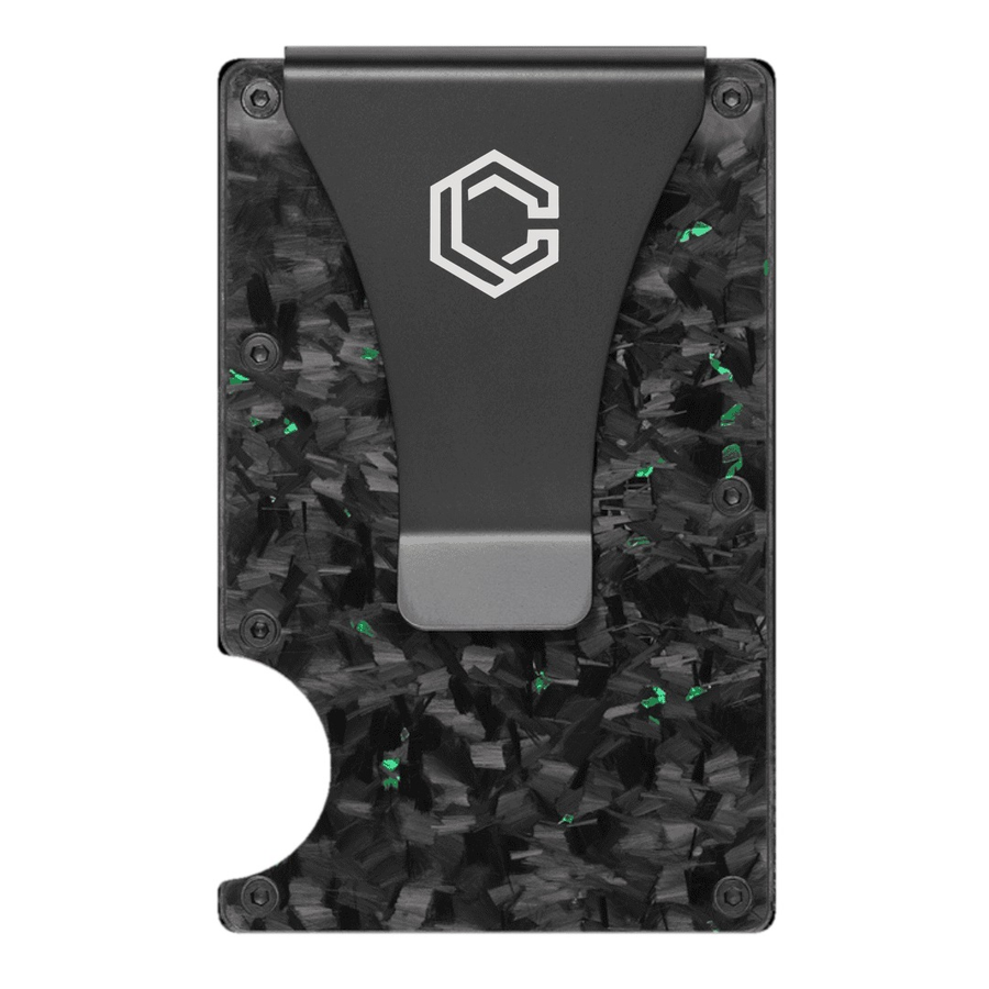 Forged Green Carbon Fiber Wallet (Glossy Finish)