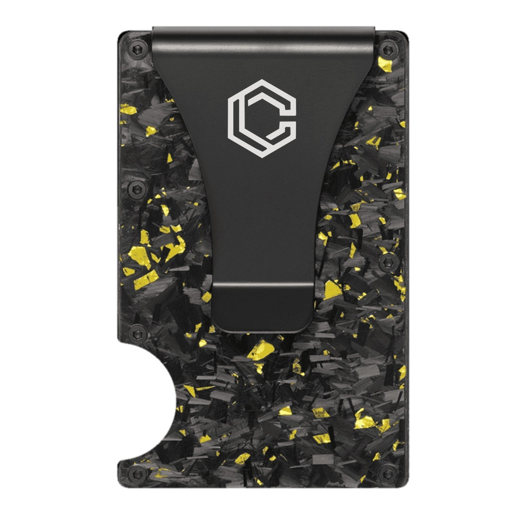 Carboluxe Forged Gold Carbon Fiber Wallet front