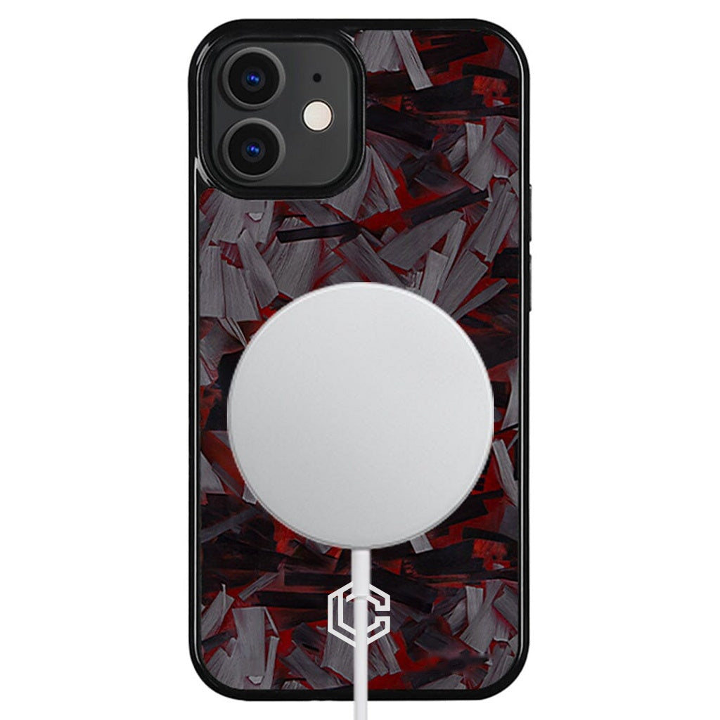 iPhone | Red Lava Forged Carbon Fiber Case