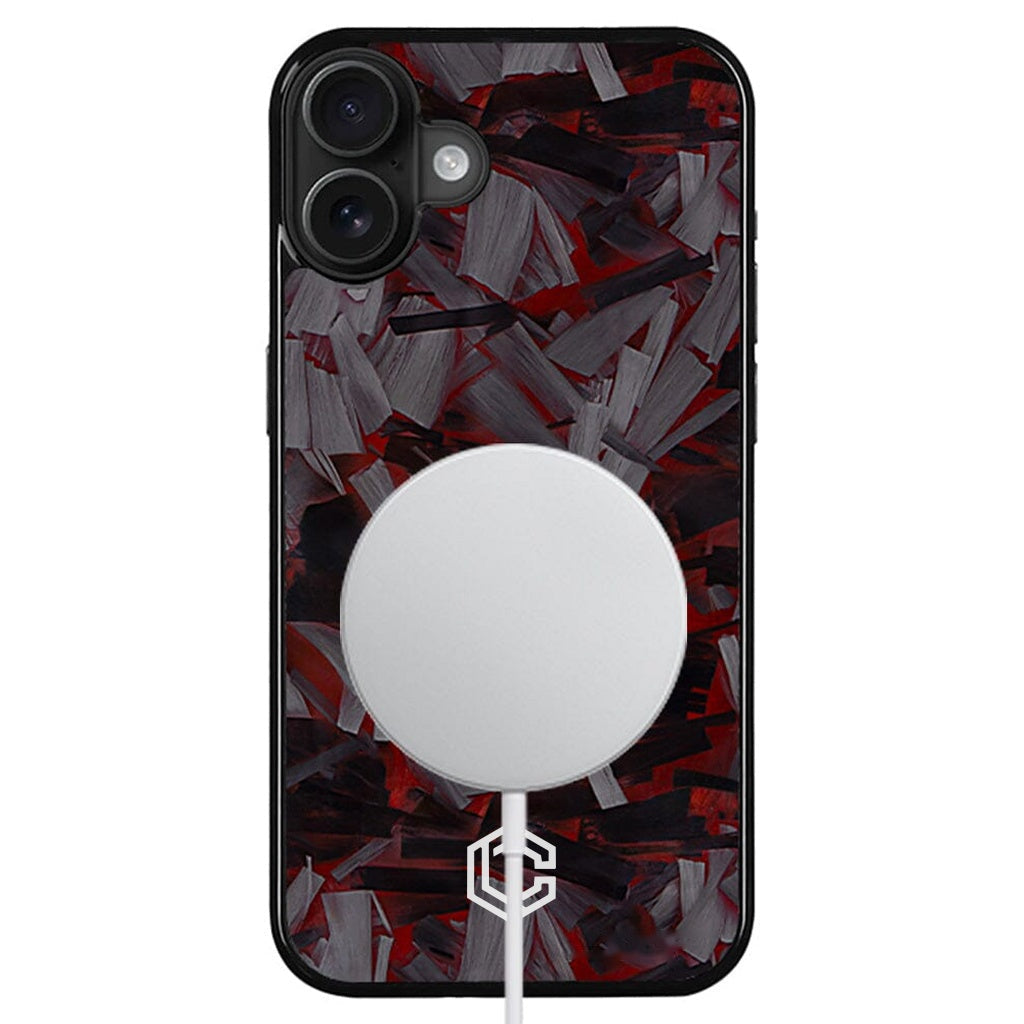 iPhone | Red Lava Forged Carbon Fiber Case