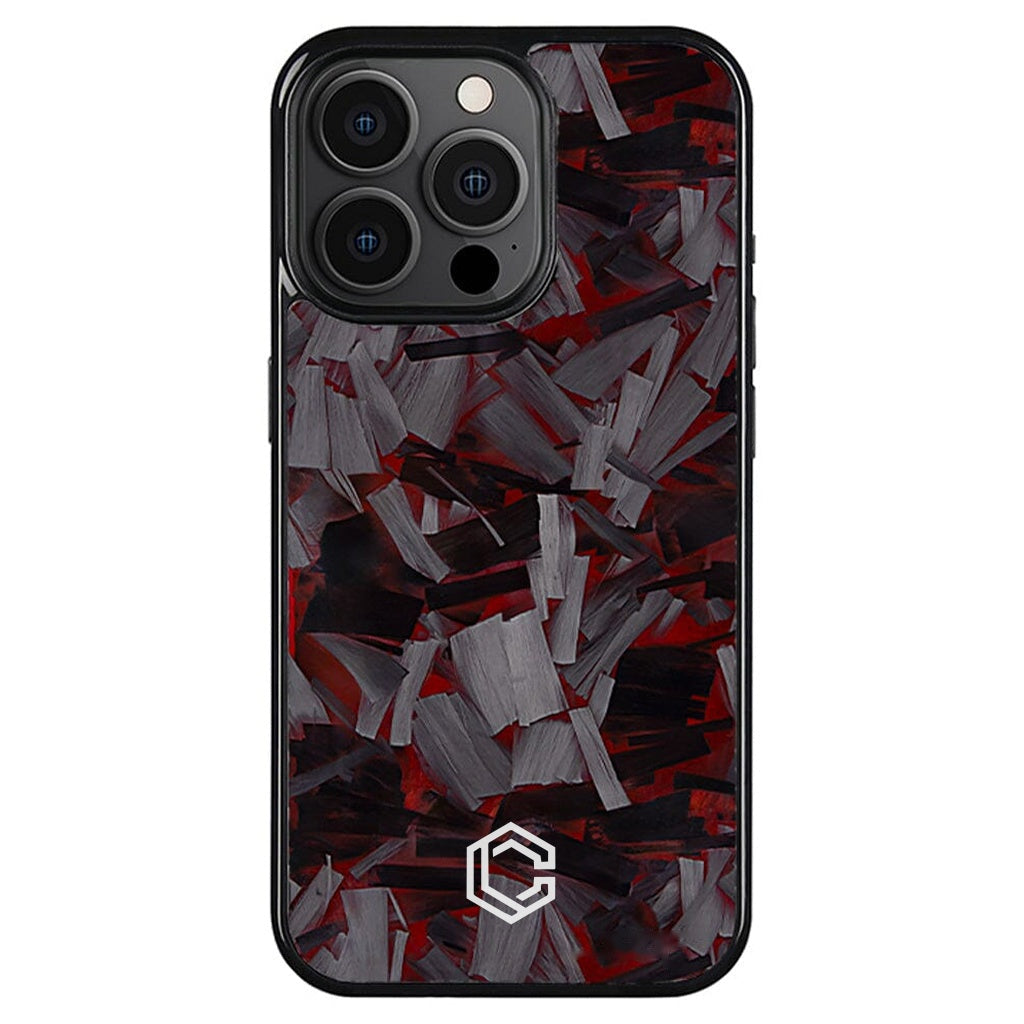 iPhone | Red Lava Forged Carbon Fiber Case