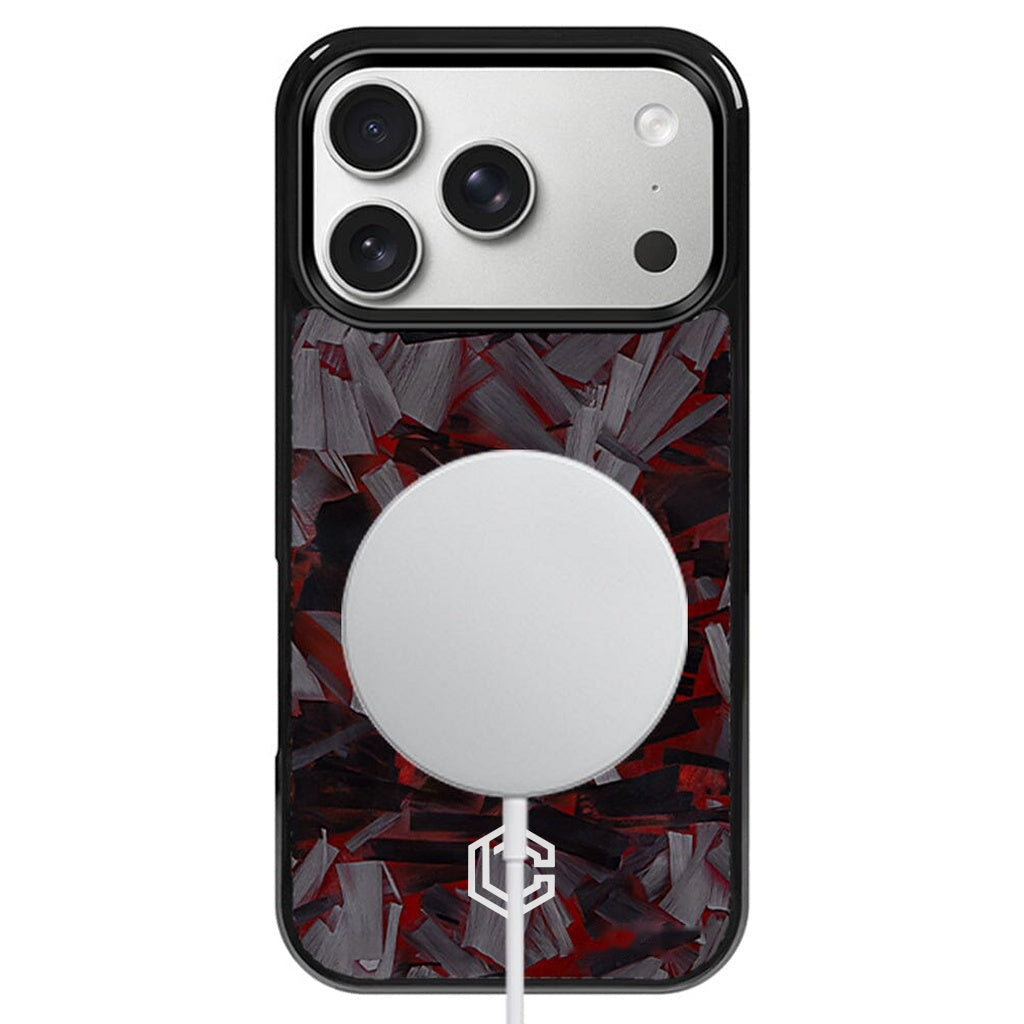 iPhone | Red Lava Forged Carbon Fiber Case