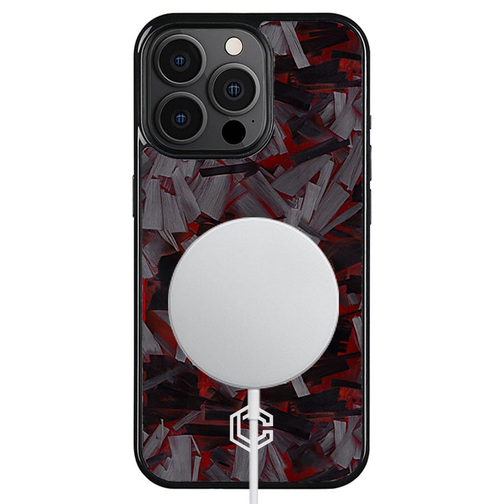 iPhone | Red Lava Forged Carbon Fiber Case