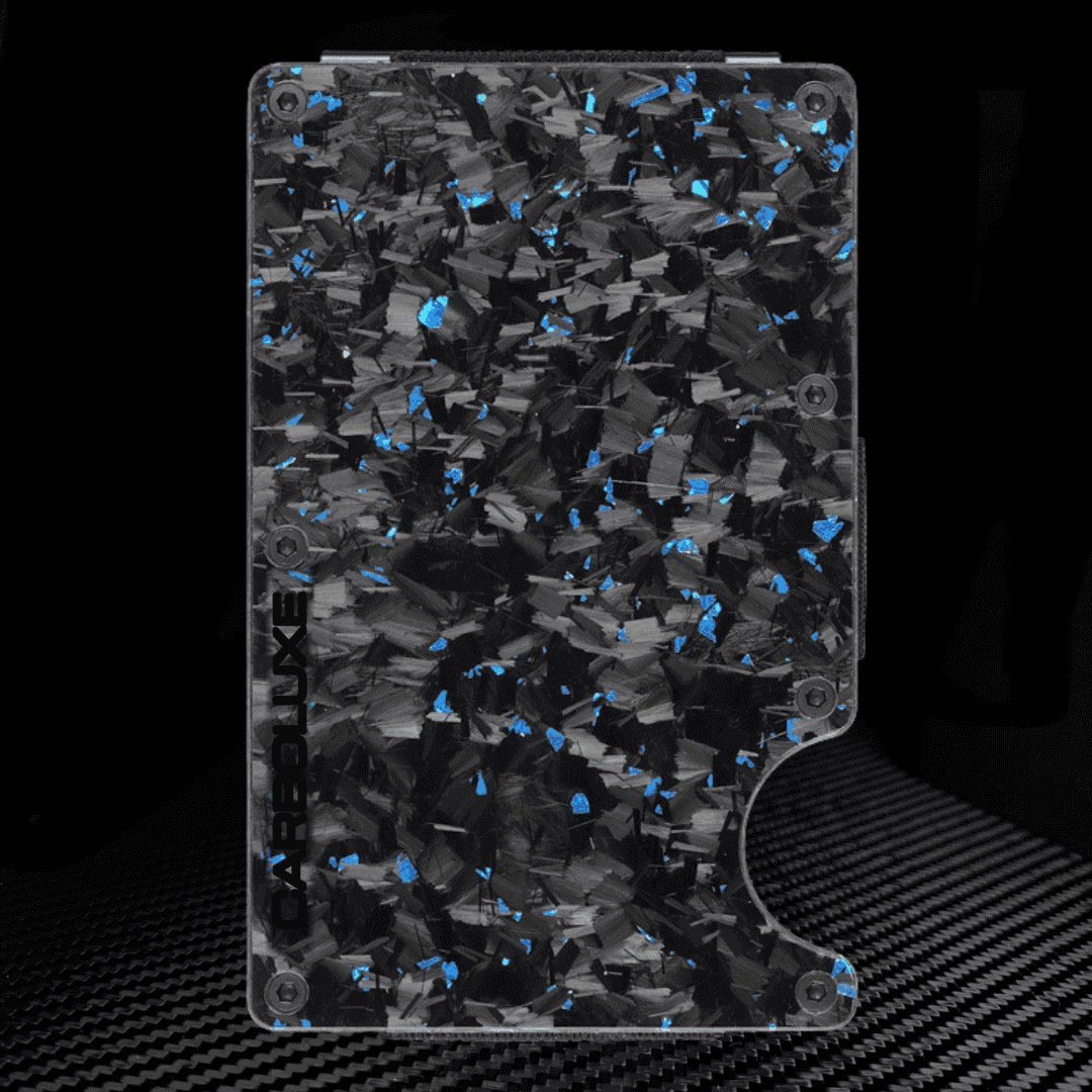 Carboluxe Forged Blue Carbon Fiber Wallet back