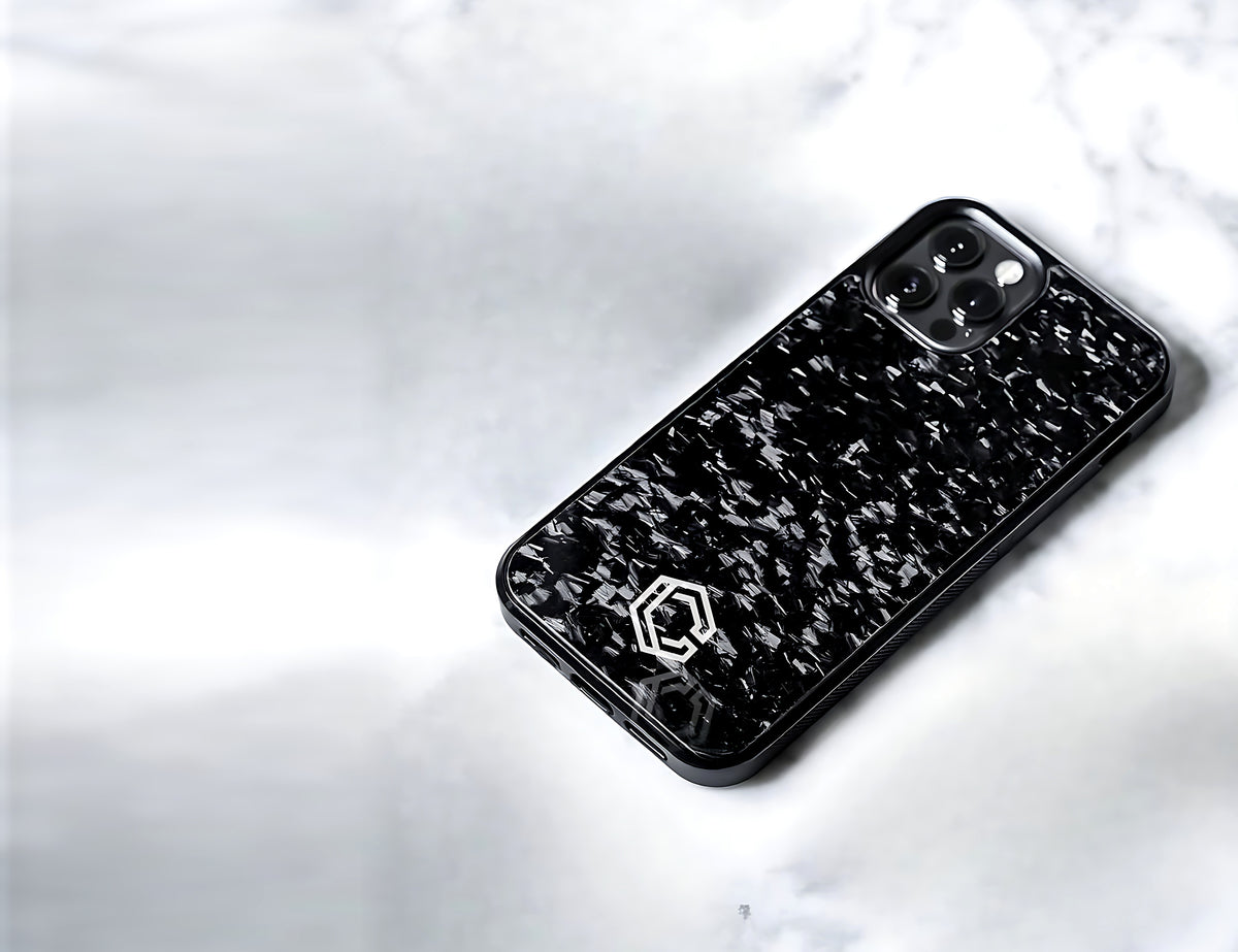 Carboluxe forged carbon case on marble