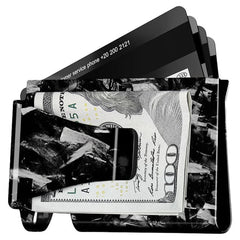 Carboluxe forged carbon fiber slim wallet holding cards and cash