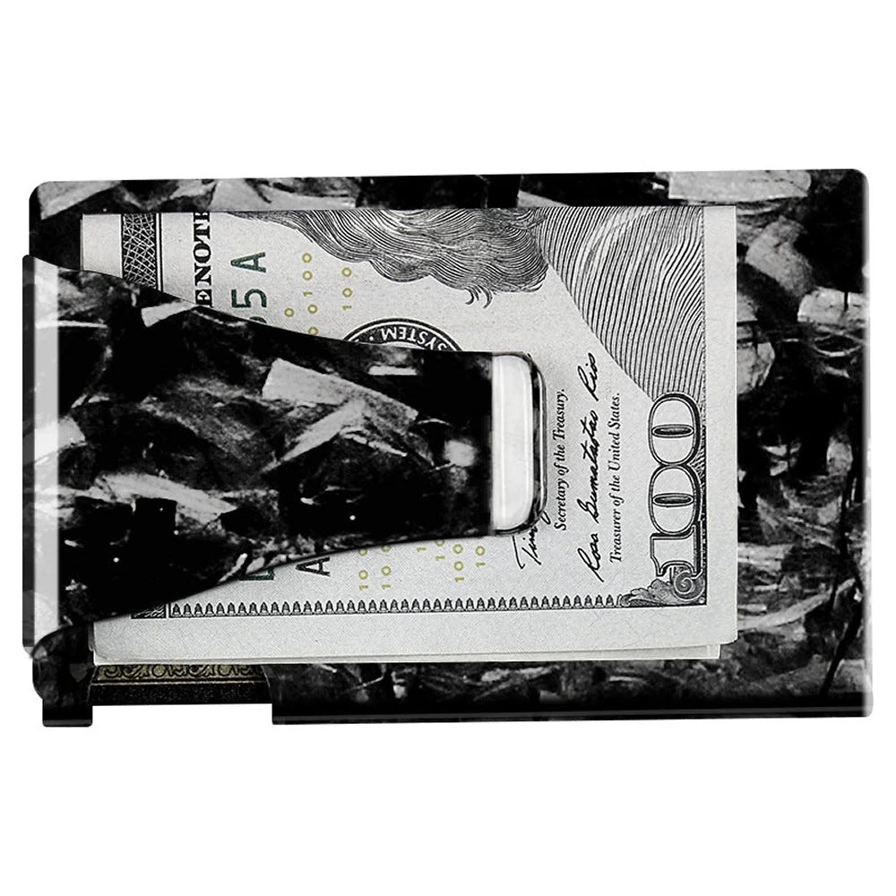Carboluxe forged carbon fiber slim wallet with cash in the money clip