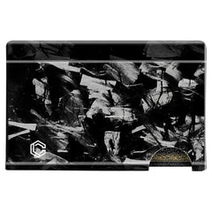 Front of the Carboluxe forged carbon fiber slim wallet with thumb slot