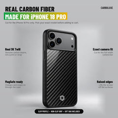 Carboluxe Carbon Fiber case for iPhone 18 Pro
