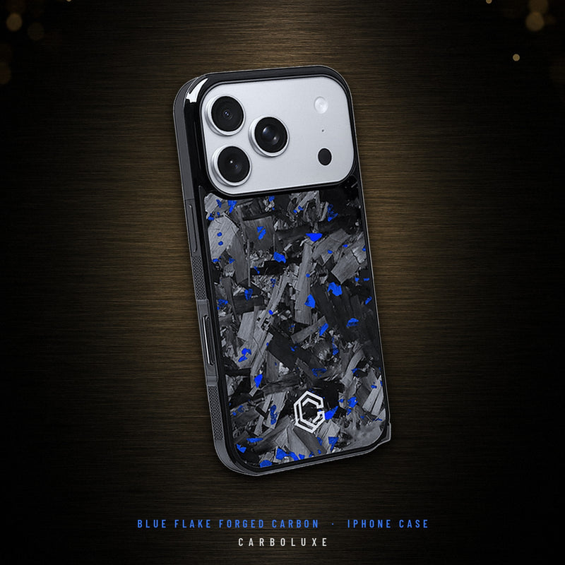 Carboluxe blue flake forged carbon iPhone case