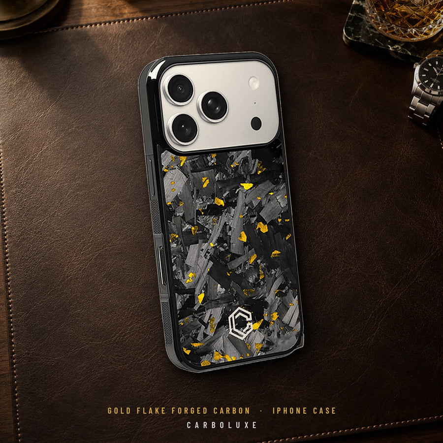 iPhone | Gold Flake Forged Carbon Fiber Case