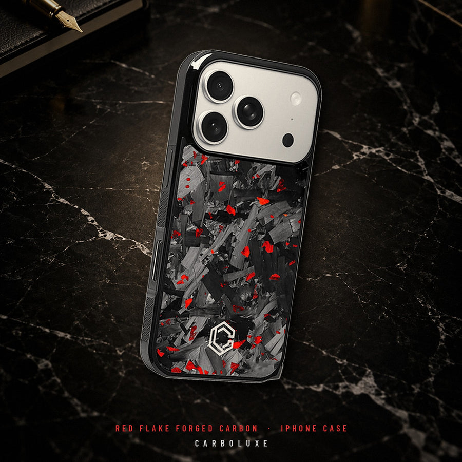 iPhone | Red Flake Forged Carbon Fiber Case