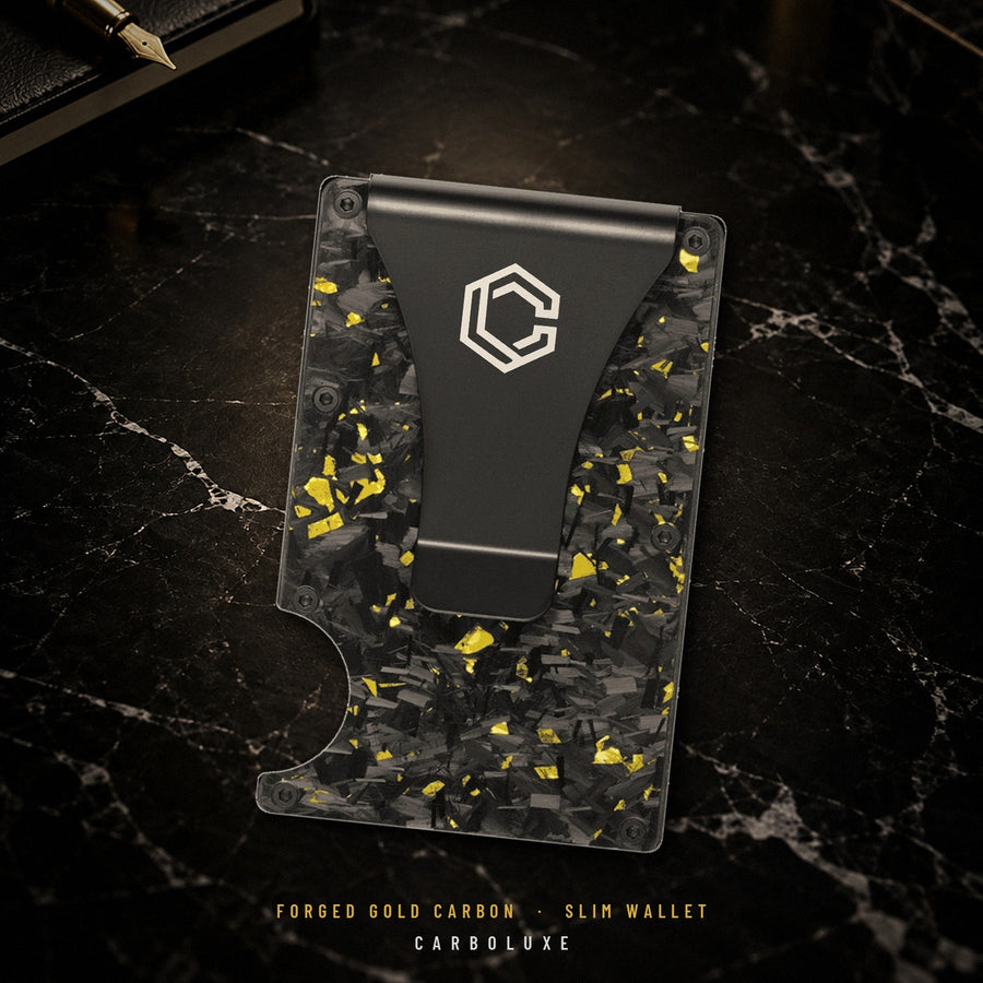 Forged Gold Carbon Fiber Wallet (Glossy Finish)