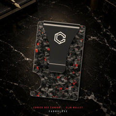 Forged Red Carbon Fiber Wallet (Glossy Finish)