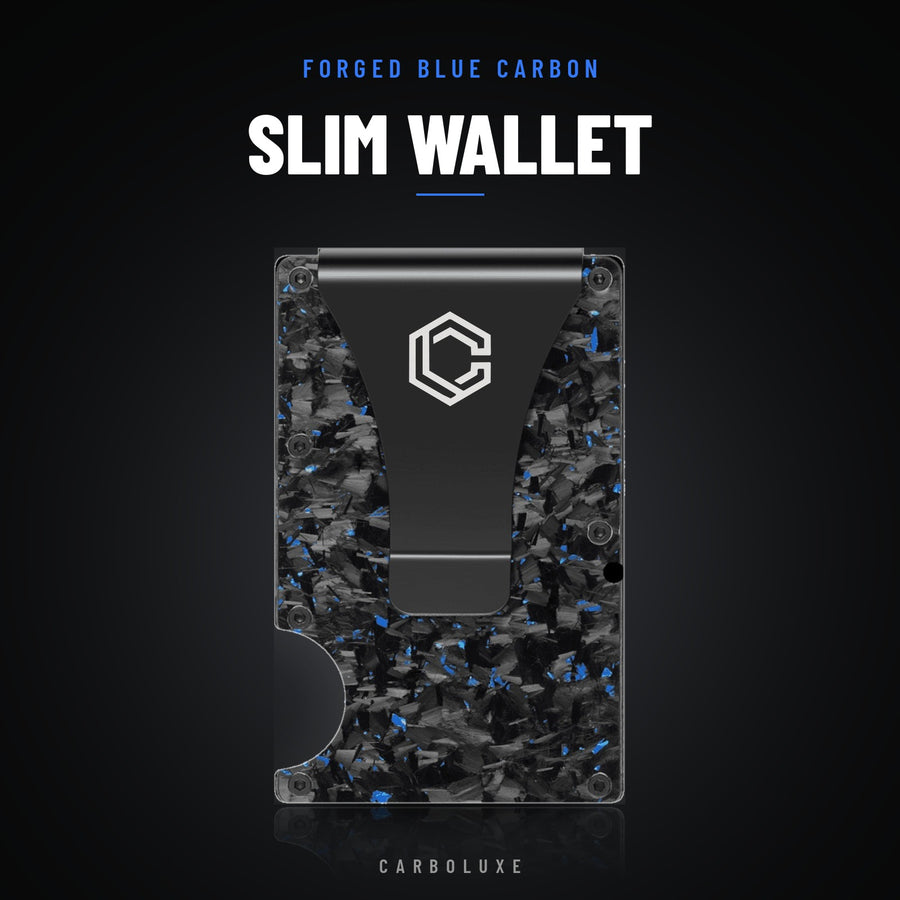 Forged Blue Carbon Fiber Wallet (Glossy Finish)