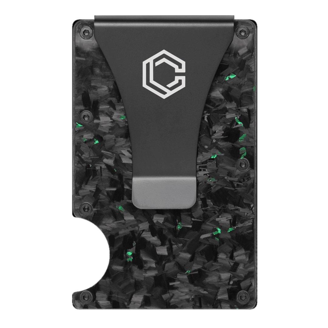 Carboluxe Forged Green Carbon Fiber Wallet front
