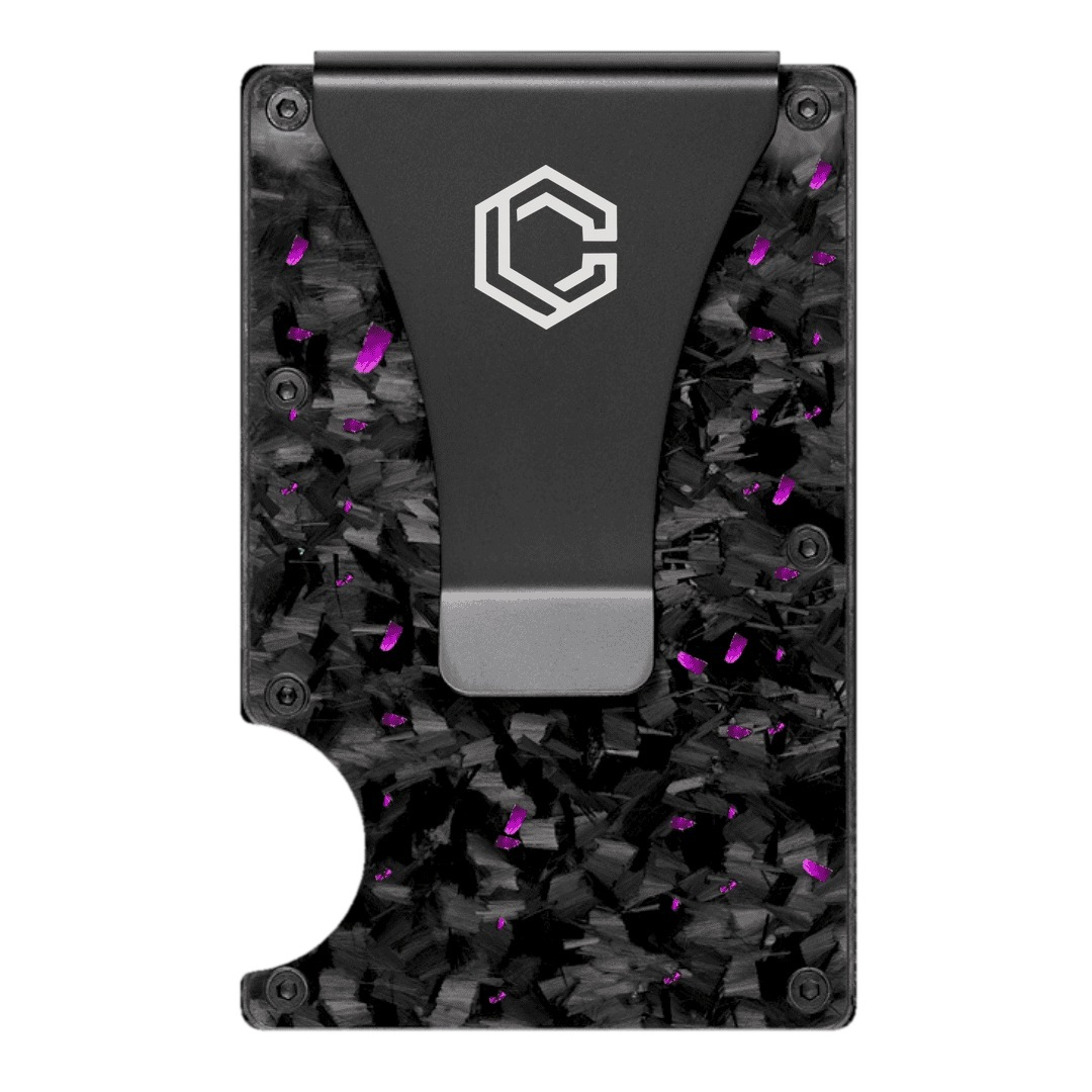 Carboluxe Forged Purple Carbon Fiber Wallet front