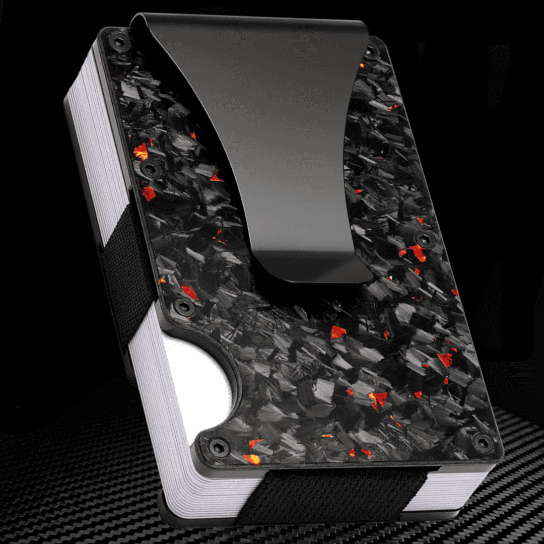 CARBONIZE || Forged Red Carbon Fiber Wallet (Glossy Finish)