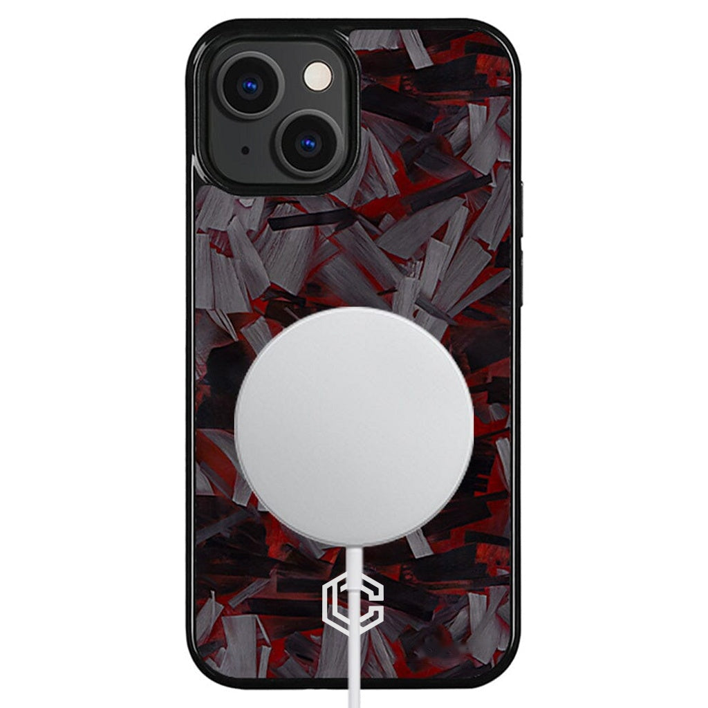iPhone | Red Lava Forged Carbon Fiber Case
