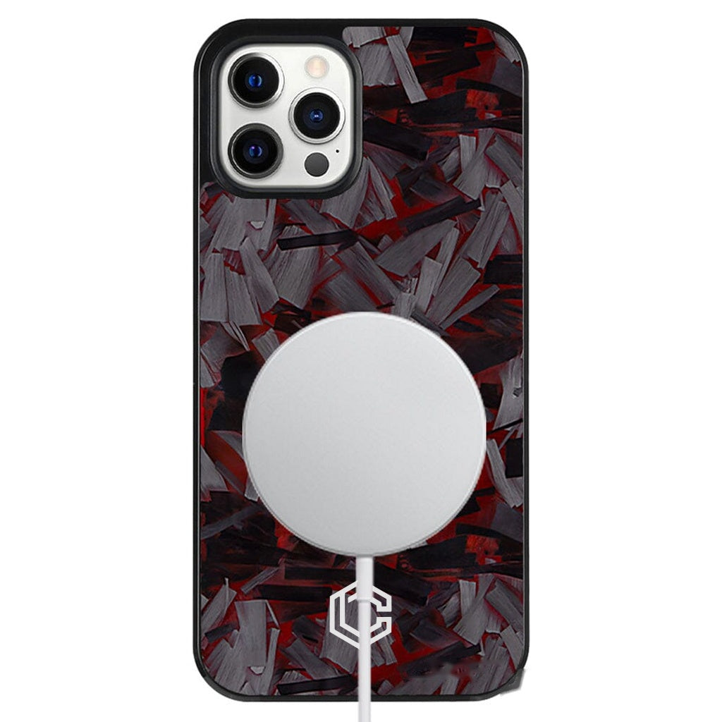 iPhone | Red Lava Forged Carbon Fiber Case
